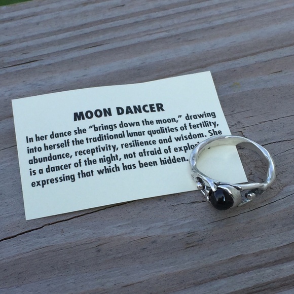 Moon Dancer Night Goddess Ring Sterling Silver w/ genuine Star Diopside USA - Picture 8 of 8